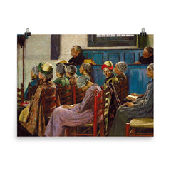 The Sermon by Gari Melchers poster on a plain backdrop in size 8"x10".