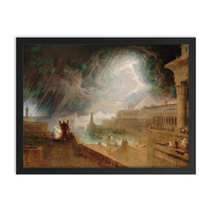 The Seventh Plague of Egypt by John Martin, 1823 framed print on a plain backdrop in size 18"x24".