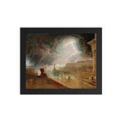 The Seventh Plague of Egypt by John Martin, 1823 framed print on a plain backdrop in size 8"x10".