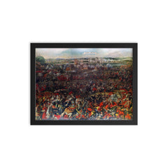 The Siege and Relief of the City of Vienna, 1683 framed print on a plain backdrop in size 12"x16".