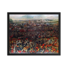 The Siege and Relief of the City of Vienna, 1683 framed print on a plain backdrop in size 16"x20".
