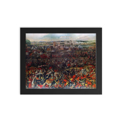 The Siege and Relief of the City of Vienna, 1683 framed print on a plain backdrop in size 8"x10".