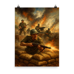 The Siege of Jadotville perimeter stand poster on a plain backdrop in size 8"x10".