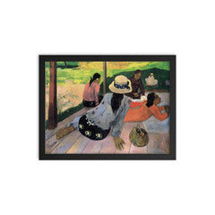 The Siesta by Paul Gauguin framed print on a plain backdrop in size 12"x16".