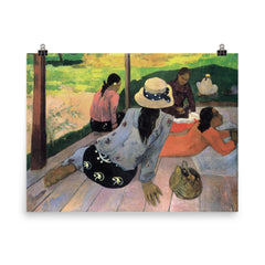 The Siesta by Paul Gauguin poster on a plain backdrop in size 8"x10".
