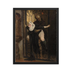The Sin by Heinrich Lossow, 1880 framed print on a plain backdrop in size 16"x20".