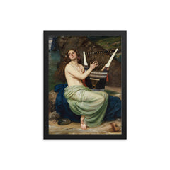 The Siren by Edward John Poynter framed print on a plain backdrop in size 12"x16".