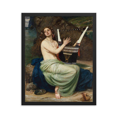 The Siren by Edward John Poynter framed print on a plain backdrop in size 16"x20".