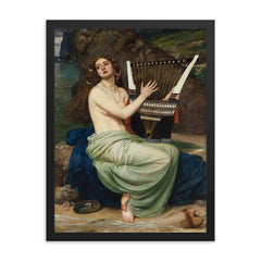 The Siren by Edward John Poynter framed print on a plain backdrop in size 18"x24".
