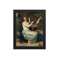 The Siren by Edward John Poynter framed print on a plain backdrop in size 8"x10".
