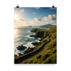 The Skellig Ring Coast Ireland poster on a plain backdrop in size 8"x10".