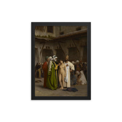 The Slave Market by Jean-Léon Gérôme, 1866 framed print on a plain backdrop in size 12"x16".