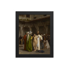 The Slave Market by Jean-Léon Gérôme, 1866 framed print on a plain backdrop in size 8"x10".