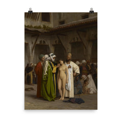 The Slave Market by Jean-Léon Gérôme, 1866 poster on a plain backdrop in size 8"x10".