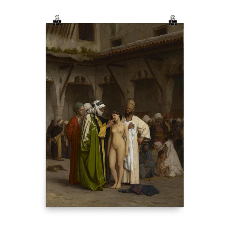 The Slave Market by Jean-Léon Gérôme, 1866 poster on a plain backdrop in size 8