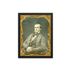 The Smoking Jacket, 1850s framed print on a plain backdrop in size 12"x16".