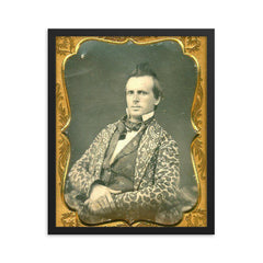 The Smoking Jacket, 1850s framed print on a plain backdrop in size 16"x20".