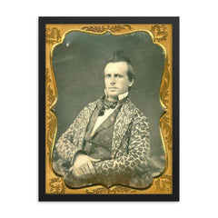 The Smoking Jacket, 1850s framed print on a plain backdrop in size 18"x24".