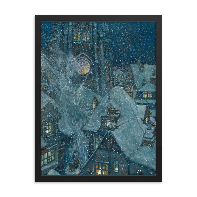 The Snow Queen by Edmund Dulac, 1911 framed print on a plain backdrop in size 18