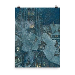 The Snow Queen by Edmund Dulac, 1911 poster on a plain backdrop in size 8"x10".