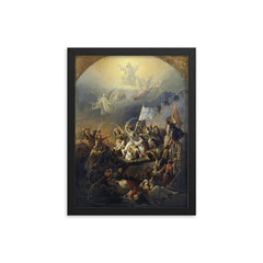 The Sortie of Messologhi by Theodoros Vryzakis, 1853 framed print on a plain backdrop in size 12"x16".