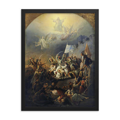 The Sortie of Messologhi by Theodoros Vryzakis, 1853 framed print on a plain backdrop in size 18"x24".