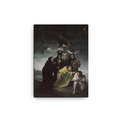 The Spell by Francisco Goya, 1798 canvas print on a plain backdrop in size 12"x16".