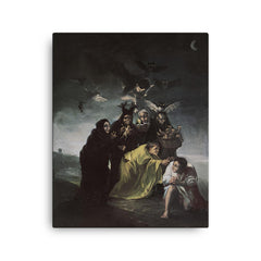 The Spell by Francisco Goya, 1798 canvas print on a plain backdrop in size 16"x20".