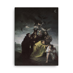 The Spell by Francisco Goya, 1798 canvas print on a plain backdrop in size 18"x24".