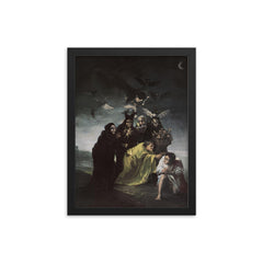 The Spell by Francisco Goya, 1798 framed print on a plain backdrop in size 12"x16".