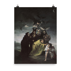 The Spell by Francisco Goya, 1798 poster on a plain backdrop in size 8"x10".