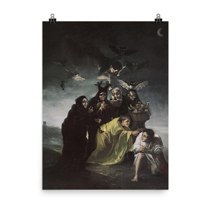 The Spell by Francisco Goya, 1798 poster on a plain backdrop in size 8