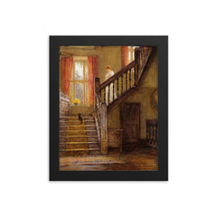 The Staircase by Helen Allingham framed print on a plain backdrop in size 8"x10".
