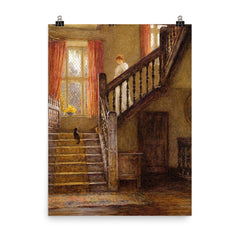 The Staircase by Helen Allingham poster on a plain backdrop in size 8"x10".