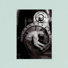 The Steamfitter, 1921 - Lewis Hines' iconic black and white photo of a power plant mechanic posed in front of a steam generator poster 8