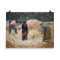 The Stone Breakers Le Raincy by Georges Seurat poster on a plain backdrop in size 8"x10".