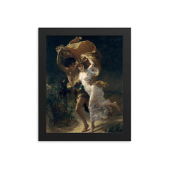 The Storm by Pierre Auguste Cot framed print on a plain backdrop in size 8"x10".