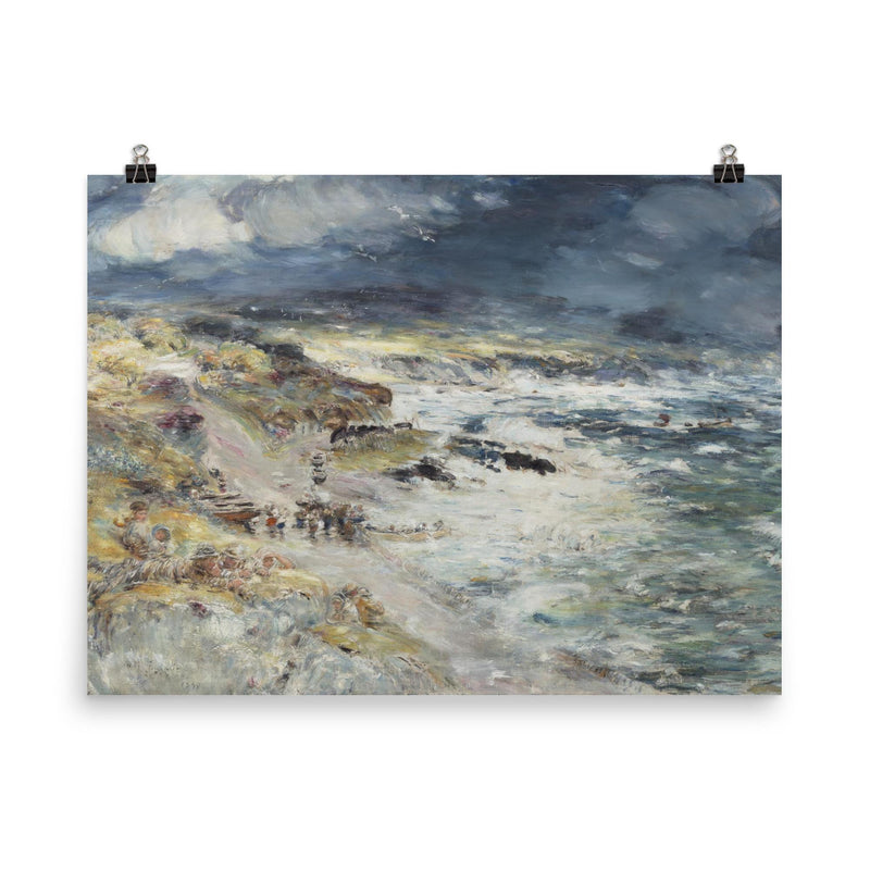 The Storm by William McTaggart, 1890 poster on a plain backdrop in size 8