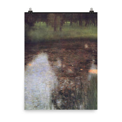 The Swamp by Gustav Klimt, 1900 poster on a plain backdrop in size 8"x10".