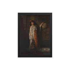 The Tambourine Player by Édouard Frédéric Wilhelm Richter, 1873 framed print on a plain backdrop in size 12"x16".