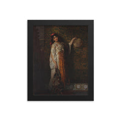 The Tambourine Player by Édouard Frédéric Wilhelm Richter, 1873 framed print on a plain backdrop in size 8"x10".