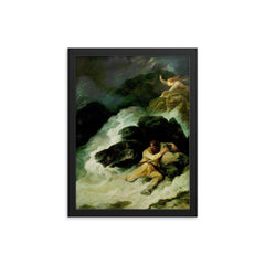 The Tempest Act 1 by Philip James de Loutherbourg framed print on a plain backdrop in size 12"x16".