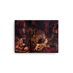 The Temptation of St. Anthony by Bernardo Parentino, 1494 canvas print on a plain backdrop in size 12"x16".