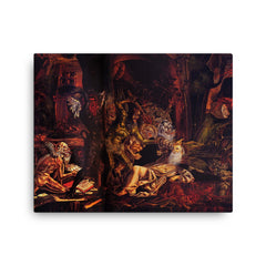The Temptation of St. Anthony by Bernardo Parentino, 1494 canvas print on a plain backdrop in size 16"x20".