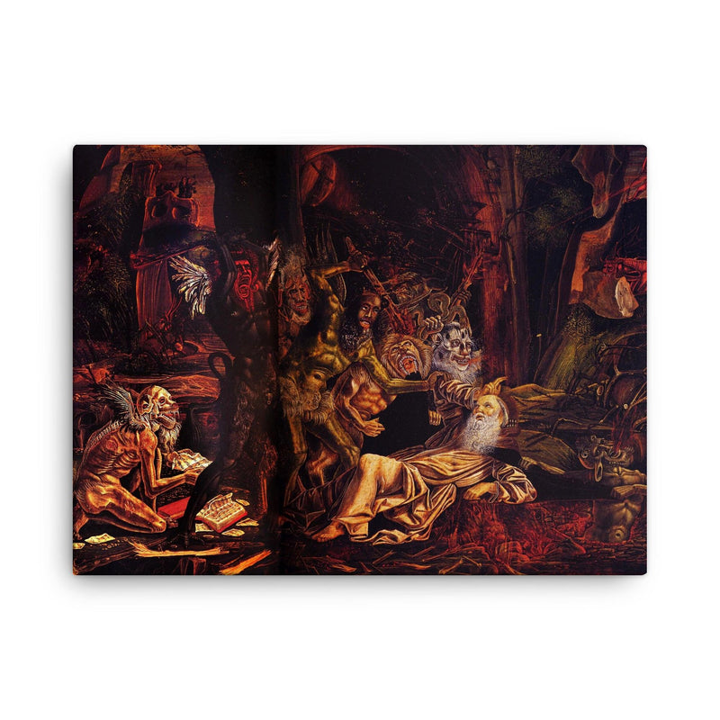 The Temptation of St. Anthony by Bernardo Parentino, 1494 canvas print on a plain backdrop in size 18