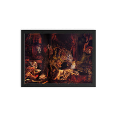 The Temptation of St. Anthony by Bernardo Parentino, 1494 framed print on a plain backdrop in size 12"x16".