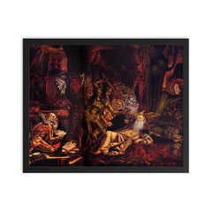 The Temptation of St. Anthony by Bernardo Parentino, 1494 framed print on a plain backdrop in size 16"x20".