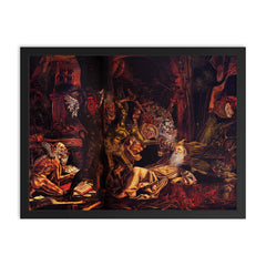 The Temptation of St. Anthony by Bernardo Parentino, 1494 framed print on a plain backdrop in size 18"x24".