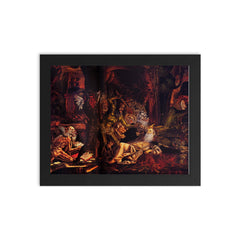 The Temptation of St. Anthony by Bernardo Parentino, 1494 framed print on a plain backdrop in size 8"x10".