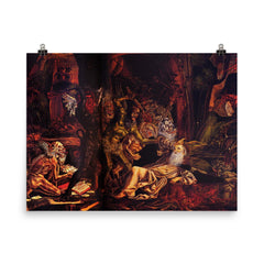 The Temptation of St. Anthony by Bernardo Parentino, 1494 poster on a plain backdrop in size 8"x10".